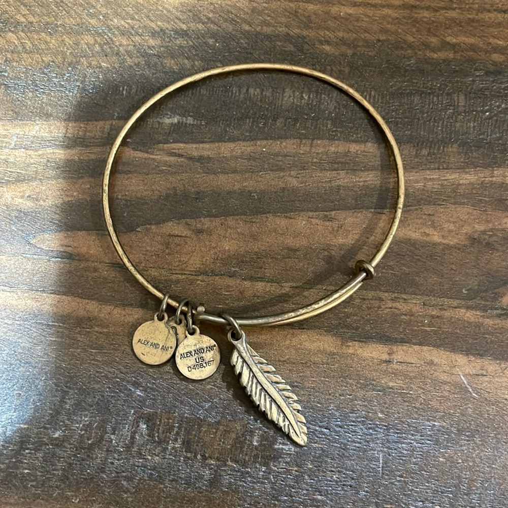 Alex and ani bracelet feather gently used